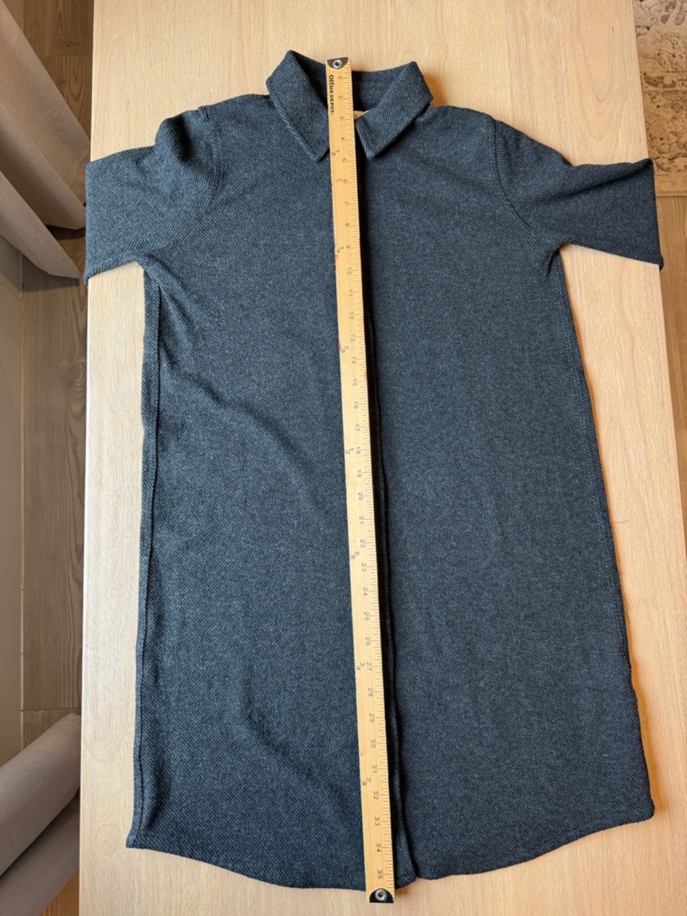 Faherty Women’s Charcoal Gray Collared Shirt Dress Long Sleeve Size Small - Picture 5 of 5